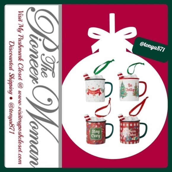 2022 🦋 New Pioneer Woman Mugs Christmas Ornament Bundle, Set of 4 - Picture 1 of 7